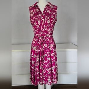 Floral Pink Sleeveless Dress